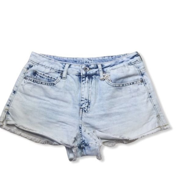 Empyre Pants - Empyre Adrian High Waisted Cut Offs Blue Denim Jean Shorts Juniors Size 5 New